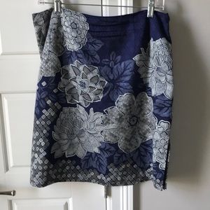 Sapphire blue and gray skirt